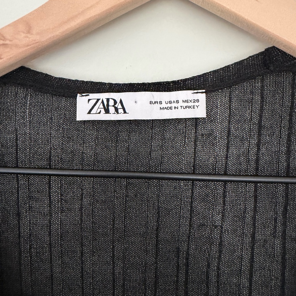 Zara Black Ribbed Top - Picture 3 of 3